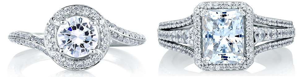 Halo Engagement Rings from A. Jaffe