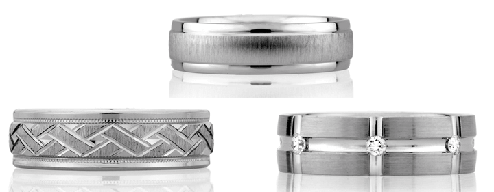 A. Jaffe men's wedding bands at Golden Nugget Jewelers